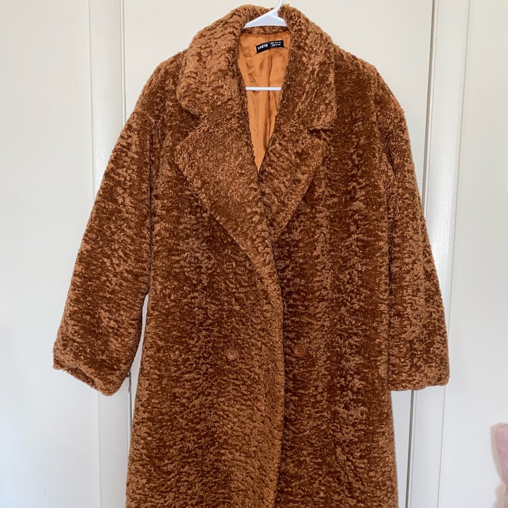 SHEIN Women’s Long Teddy Coat